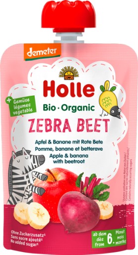 Holle BIO Ovocná a zeleninová pena Cvikla Zebra