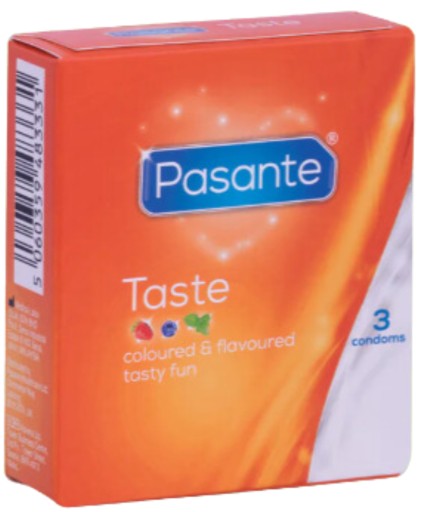 Kondómy s príchuťou Pasante Taste Flavour, 3 kusy
