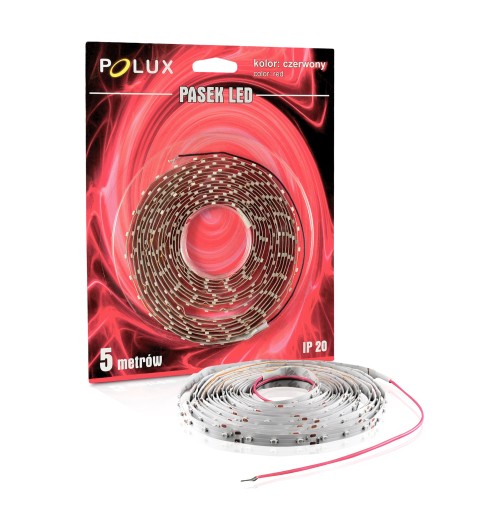 LED pás 12V 5m IP20 červený Polux