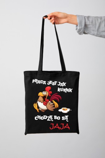 Nákupná taška Cotton Shopper s potlačou čiernej farby ako darček