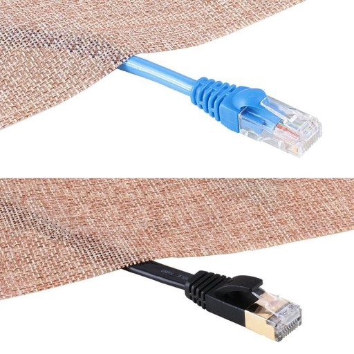 SIEŤOVÝ KÁBEL LAN ETHERNET PATCHCORD Krútený PÁR PLOCHÝ SFTP CAT7 1,5M