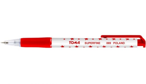 TOMA Superfine výsuvné guľôčkové pero 0,5 mm ČERVENÉ x 5