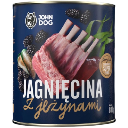 JOHN DOG BERRY DOSPELÝ JAHNIČIEK S ČUROVINY 800 G BEZOBRNINOVÉ MOKRÉ KRMIVO