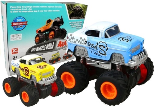 Auto 4x4 klasický model na veľkých kolesách 4 farby