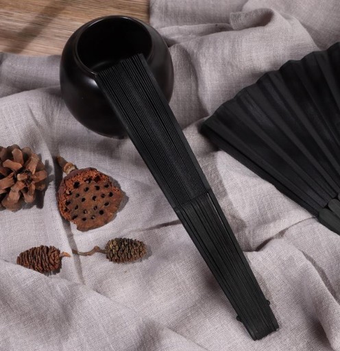 ŠPANIELSKY VENTILÁTOR ČIERNY SKLADACÍ VENTILÁTOR JAPONSKÉHO TANCE VEĽKÝ DARČEK FLAMENCO