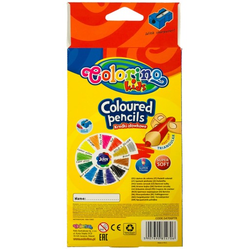 COLORINO farbičky TRIANGULAR SCHOOL, MÄKKÉ, 12 FARIEB Orezávatko