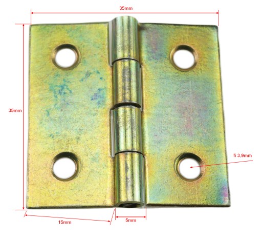 Splietaný nábytkový pánt 3,5cm 35x35mm, sada 4ks