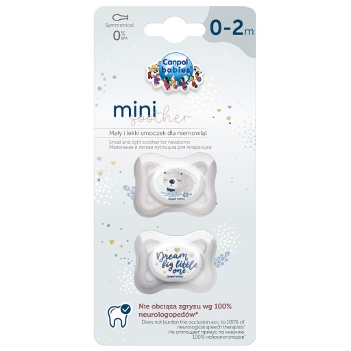CANPOL SET ukľudňujúcich cumlíkov 0-2M MINI