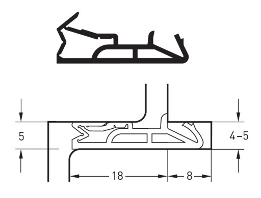 Drevené tesnenie okien široké SV-185 24 mm odolné EPDM hnedé