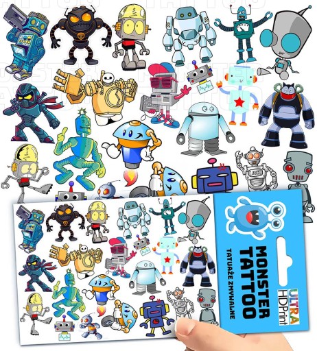 UMÝVAJÚCE DOČASNÉ TETOVANIE PRE DETSKÉ DETSKÉ ROBOTY ORIGINÁLNE DIZAJNY