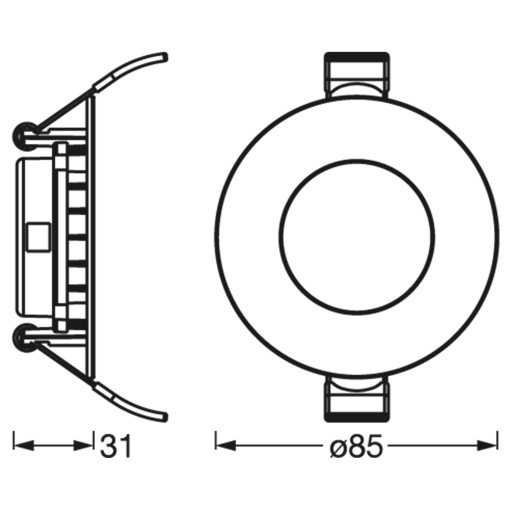 LEDVANCE podhľadový panel pod omietku 4,5 W 8,5 cm