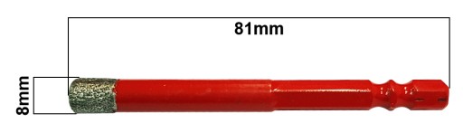 OTVOROVÁ PÍLA DIAMANTOVÁ VŔTAČKA VŔTAČKA 8mm PRE ŠESTESTNÁROVÚ keramiku