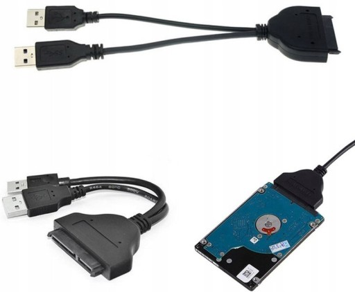 SATA ADAPTÉROVÝ KÁBEL 22 PIN USB 3.0 + USB 2.0 HDD SSD DISK KONVERTOR