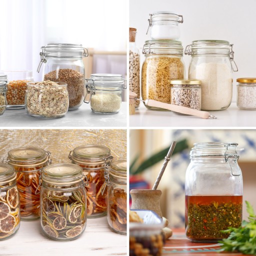 Sklenená nádoba JAR 1L s klipom, patentná priehradka na morenie konzerv