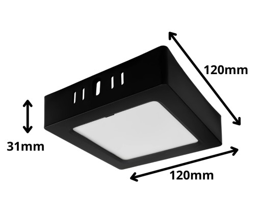 Svietidlo Plafon LED stropné svietidlo s povrchom 6W 4000K neutrálna farba 12x12cm