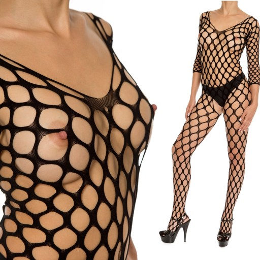 SEXY BODYSTOCKING ROZTOMNÁ RYBIČKA S VEĽKÝMI OČAMI