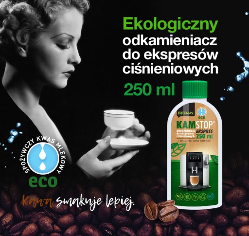 Efektívny EKOLOGICKÝ ODVÁPŇOVAČ PRE KÁVOVARY KAMSTOP 0,25l POLSKÝ PRODUKT