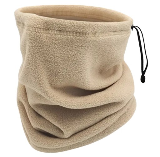 BÉŽOVÁ FLÍSOVÁ ŠÁLKA ŠÁLKA ZIMNÁ TEPLÁ maska na klobúk Bandana 3v1 so šnúrkou