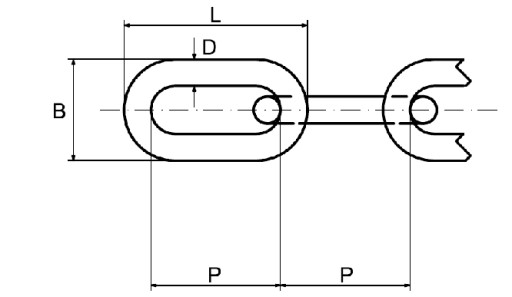 Ekonomická reťaz D1 DIN 5685A 6mm - 1m