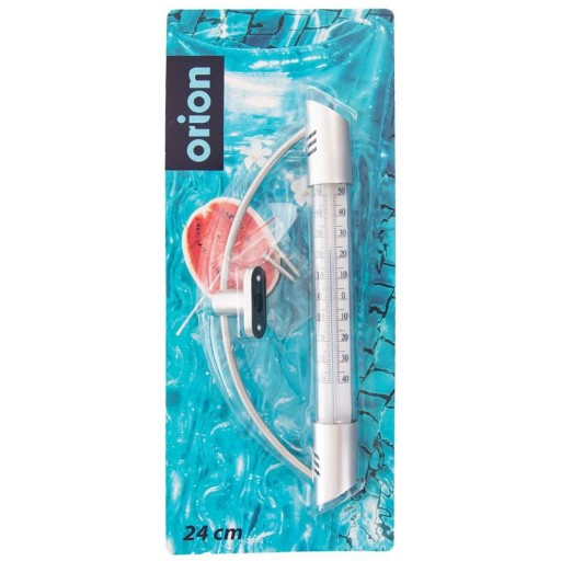 Vonkajší strieborný okenný teplomer na okno 24 cm