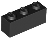 LEGO 3622 BRICK 1x3 čierna NOVINKA (15g) 12 ks.