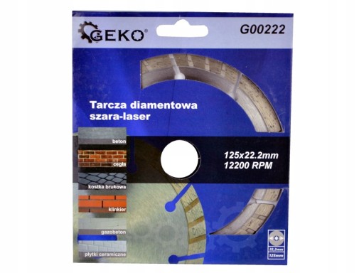 Diamantový kotúč na rezanie betónu 125mm šedý - GEKO PROFIESIONAL laser