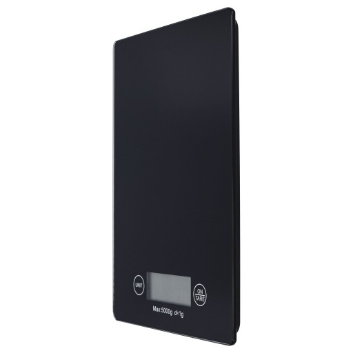 KUCHYNSKÁ VÁHA, elektronická, na meranie váženia, sklenená, 5 kg, čierna