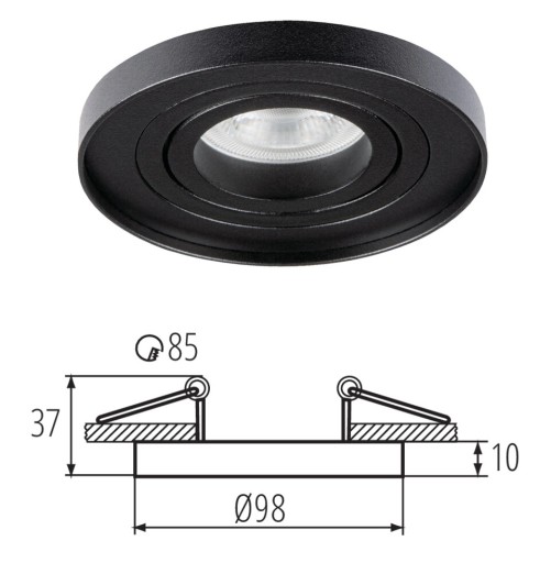 Kanlux LED stropné svietidlo pohyblivé Tiny 10W GU10 hliníkové čierne