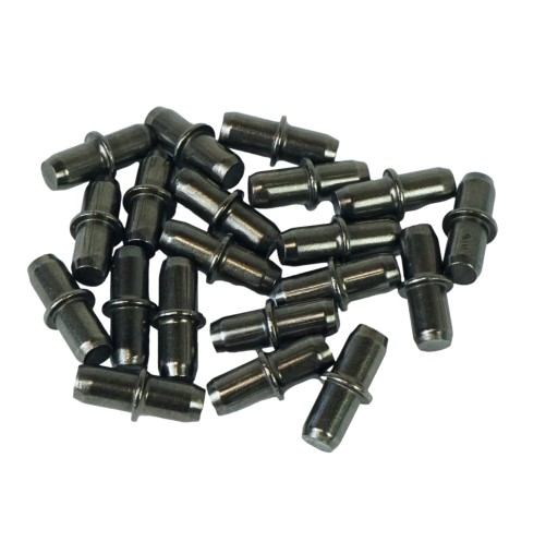 100x Podpera police s golierom - 5 x 16 mm duplo čierna, nábytková hmoždinka
