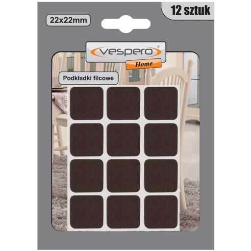 VESPERO OCHRANNÉ PLSTENÉ PODLOŽKY, Štvorcové, 12 KS