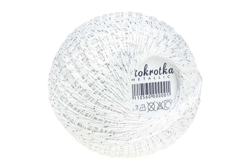 Šnúrka DAISY METALIC - Biela so striebornou niťou