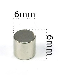 SILNÝ VALEC NEODYMOVÝ MAGNET 6x6 - SADA 10 / NEODYMOVÝCH MAGNETOV /