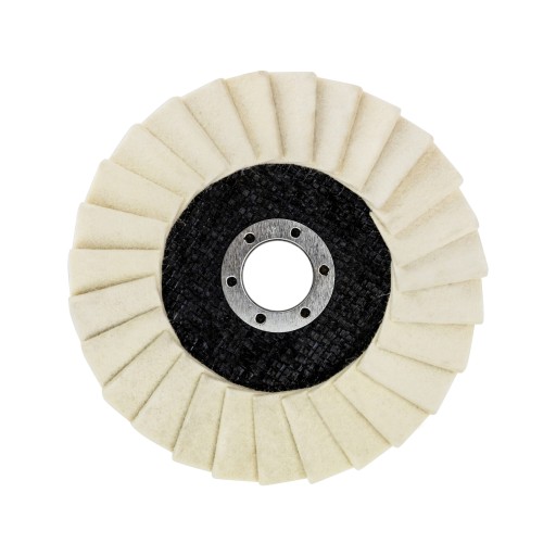 Plochý plstený leštiaci kotúč 125 mm vejárovitého tvaru
