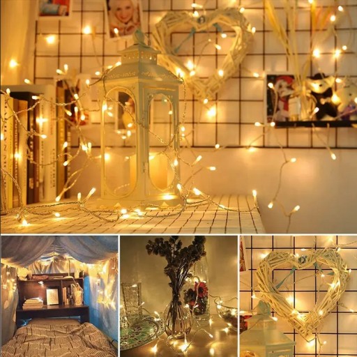 LED VIANOČNÉ SVIETIDLÁ, NA AKUMULÁTOR, GIRLAND, 40 DRÔTOV, SVETELNÁ REŤAZ