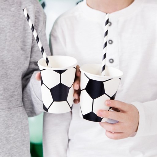Futbalové poháre, 260 ml, 6 ks na dekoráciu narodeninovej oslavy