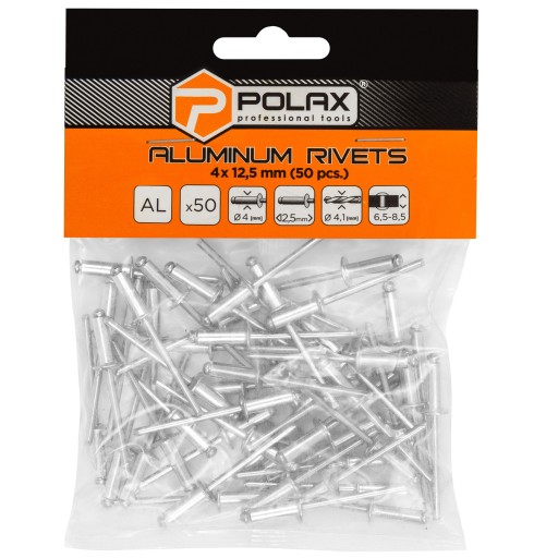 POLAX HLINÍKOVÉ SLEPÉ NITY 4x12,5MM 50KS/BAL.