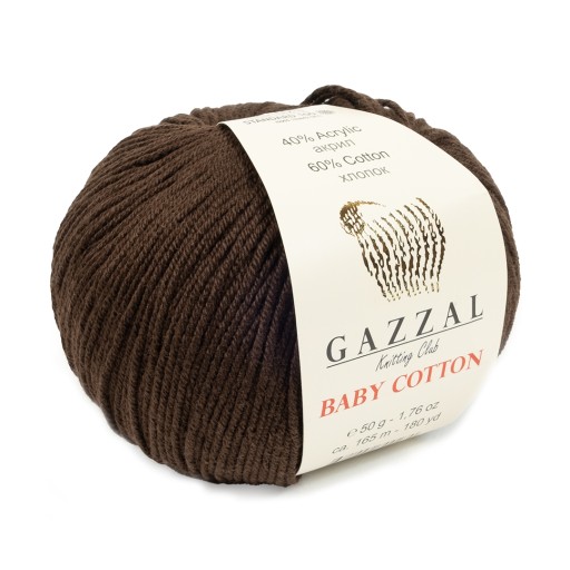 50g Gazzal Baby Cotton 3436 tmavo hnedá