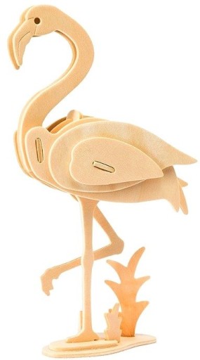 ROBOTIME Drevené 3D puzzle Model Flamingo