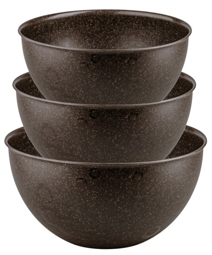 KUCHYNSKÉ MISKY SET PLASTOVÉ MISKY 3 ks BIO VEĽKÁ 1,5L 3L 6L Hnedá