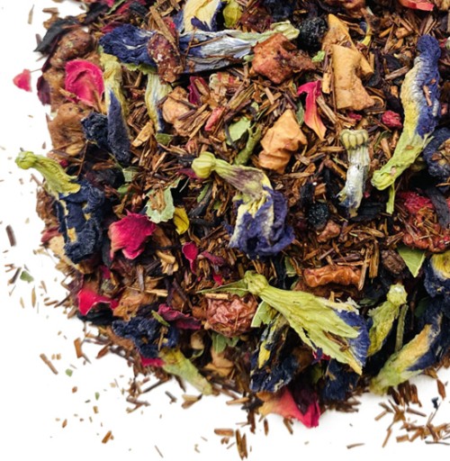 Chutný čaj ROOIBOS s hráškom motýľa a ovocím
