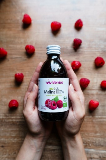 Bio malinová šťava 100% Bio malinová šťava 250 ml