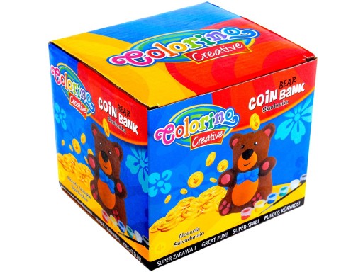 COLORINO Kreatívna KRABIČKA NA PRASIATKO na maľovanie BEAR Bear Painting PAINTS