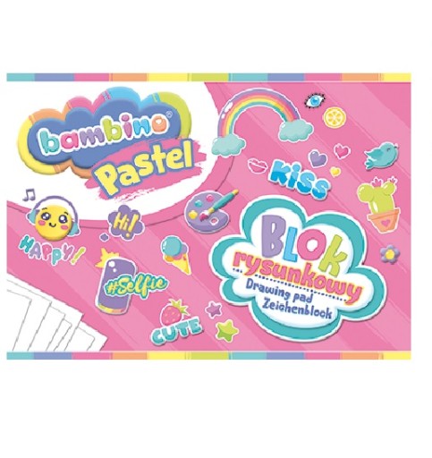 Biela podložka na kreslenie A4, 20 listov Pastel Bambino