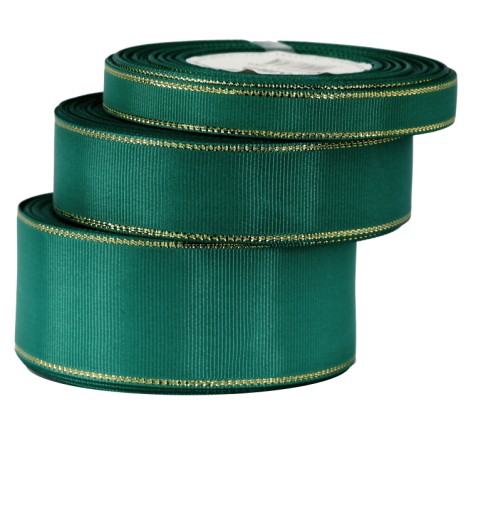 Pevná grogrénová stuha s pruhmi ZLATÉ PRÚŽKY 38mm/18mb 12 farieb na výber