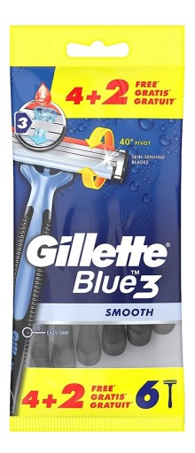 Gillette Blue 3 Smooth Jednorazové holiace strojčeky 6 ks
