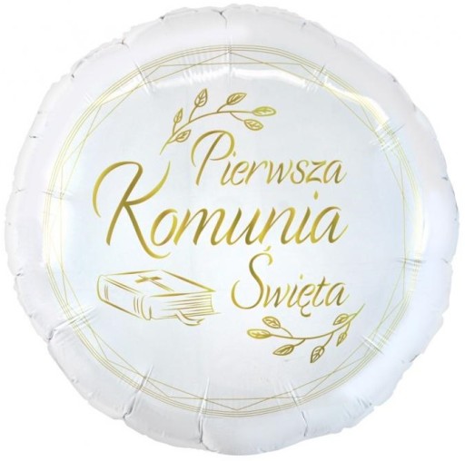 Fóliový balónik z bieleho zlata Biblia na prvé sväté prijímanie 45 cm