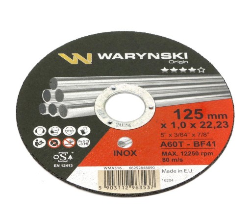 Rezný kotúč Inox 125x1,0x22,23 WARYŃSKI