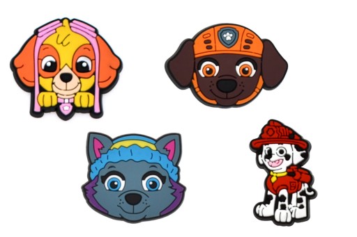 4x Špendlíky / Špendlíky pre Crocs a podobné topánky - Paw Patrol