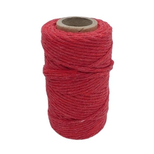 Ozdobné balenie bavlnená šnúrka, ČERVENÁ, 100g