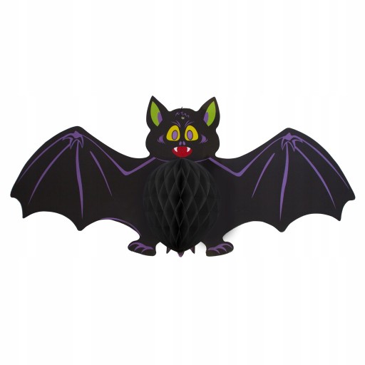 VEĽKÉ HALLOWEENSKÉ OZDOBKY NA ZAVIESENIE NETOPIERA ROZETOVÉ OZDOBKY 60cm